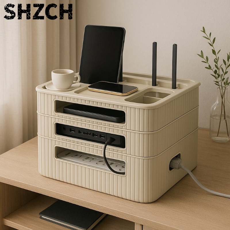 Home Office Box - Scatola portaoggetti per router WiFi, supporto
