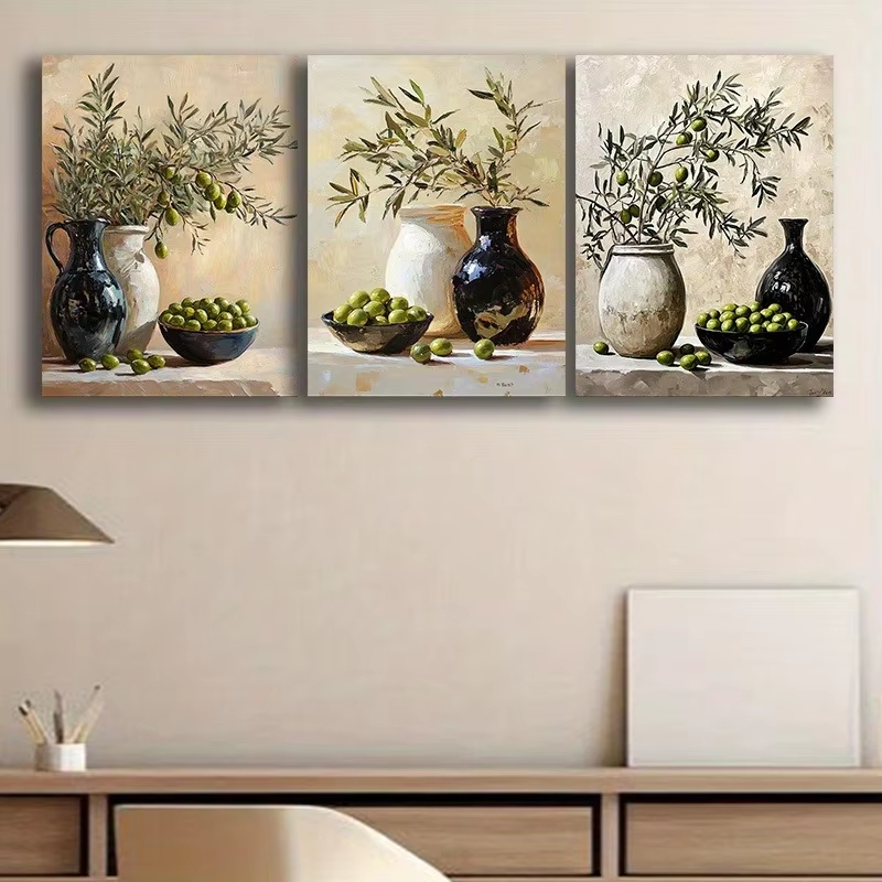 Home Office Depot - 3 Pezzi Stampa su Tela Stile